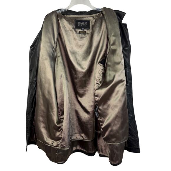 Wilsons Leather Pelle Studio Black Long Sleeve Button Front Coat Mens Sz 3XLT - Picture 11 of 16